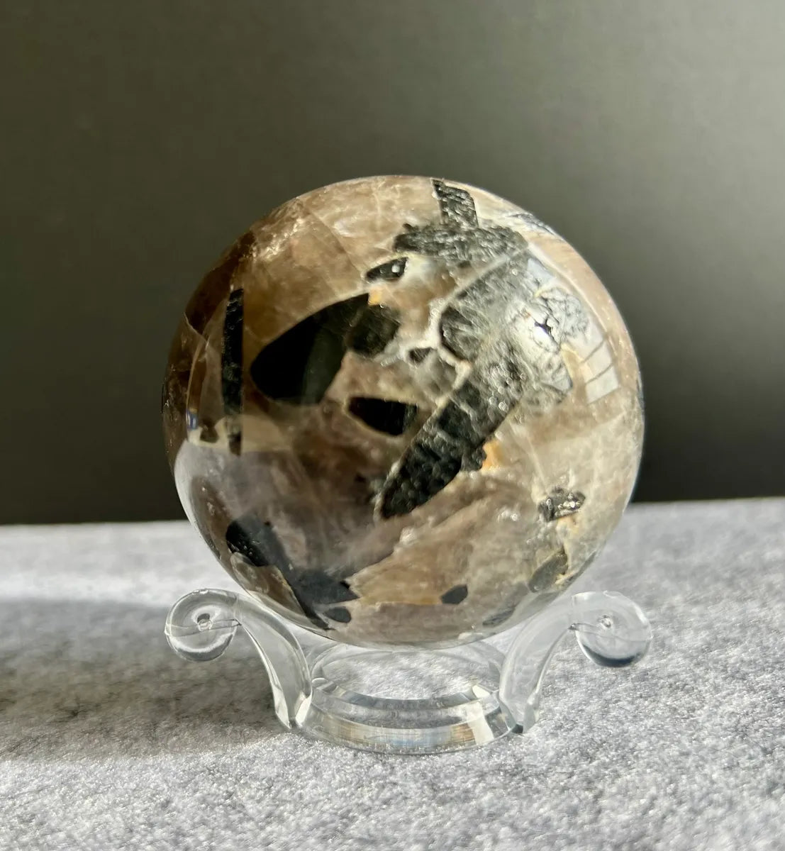 Tourmalinated Quartz Sphere