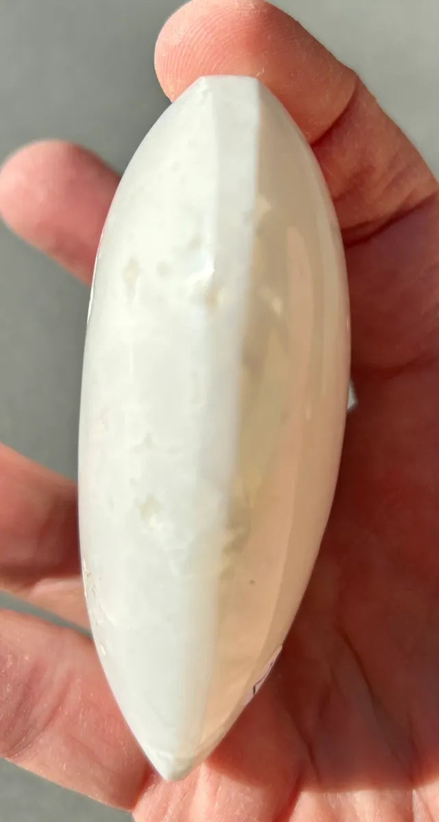 White Plume Agate Heart