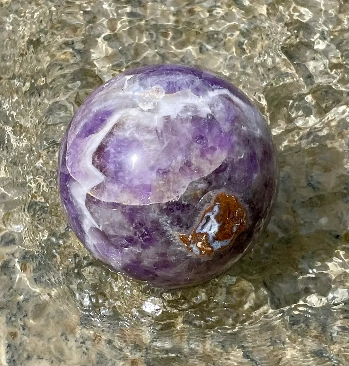Chevron Amethyst Sphere