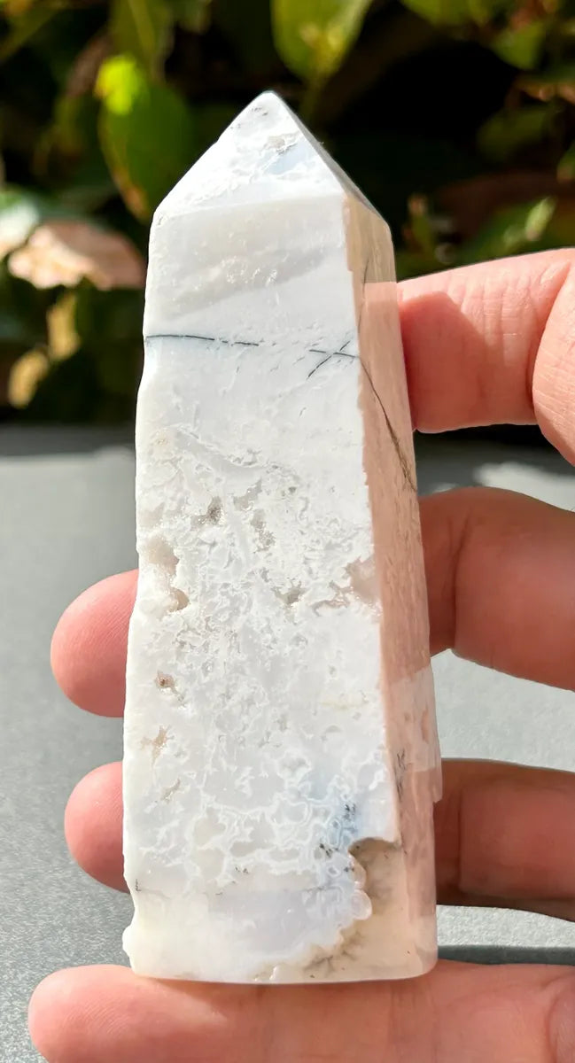 White Plume Agate Obelisk