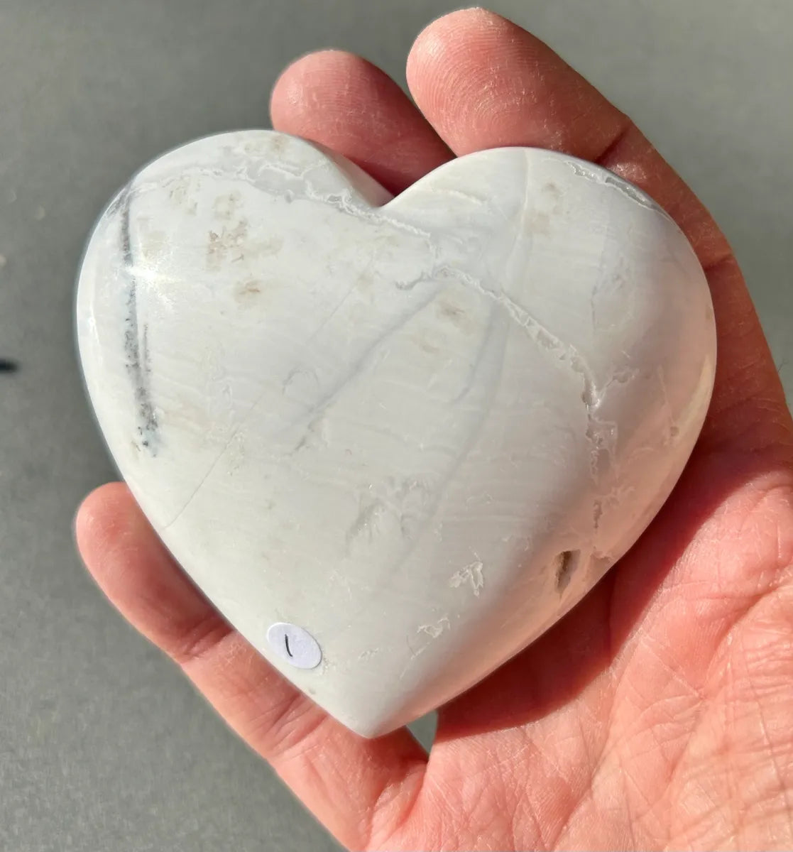 White Plume Agate Heart