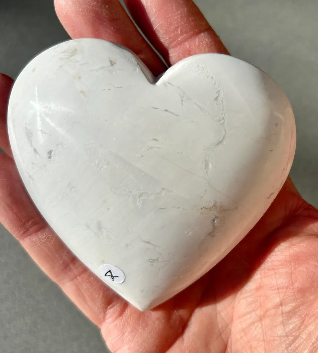 White Plume Agate Heart