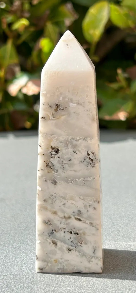 White Plume Agate Obelisk