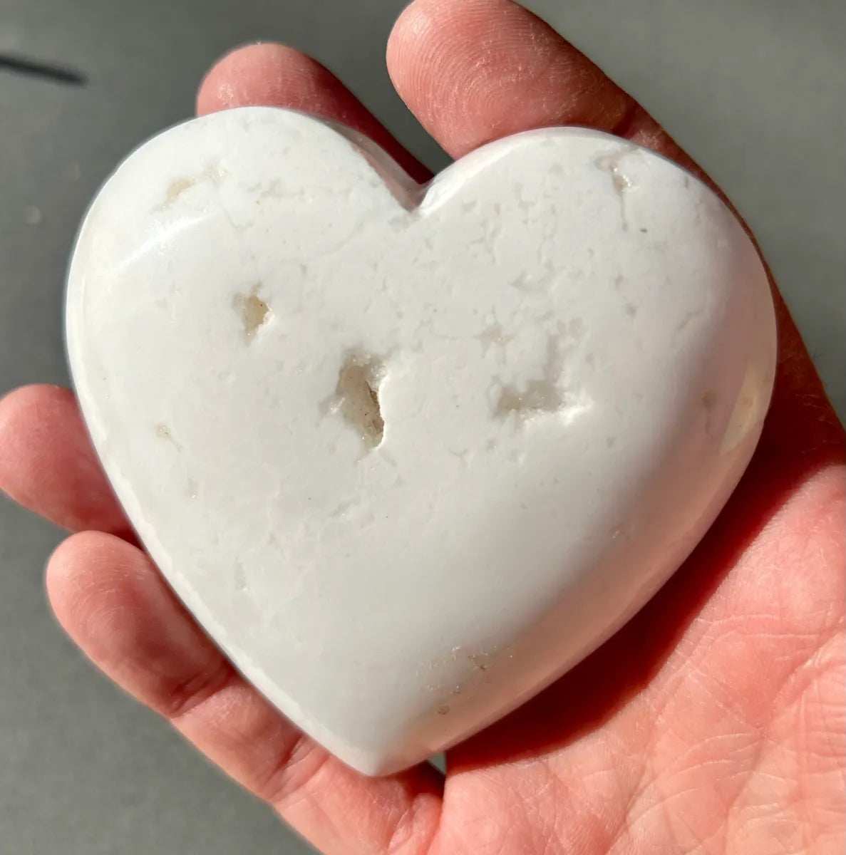 White Plume Agate Heart