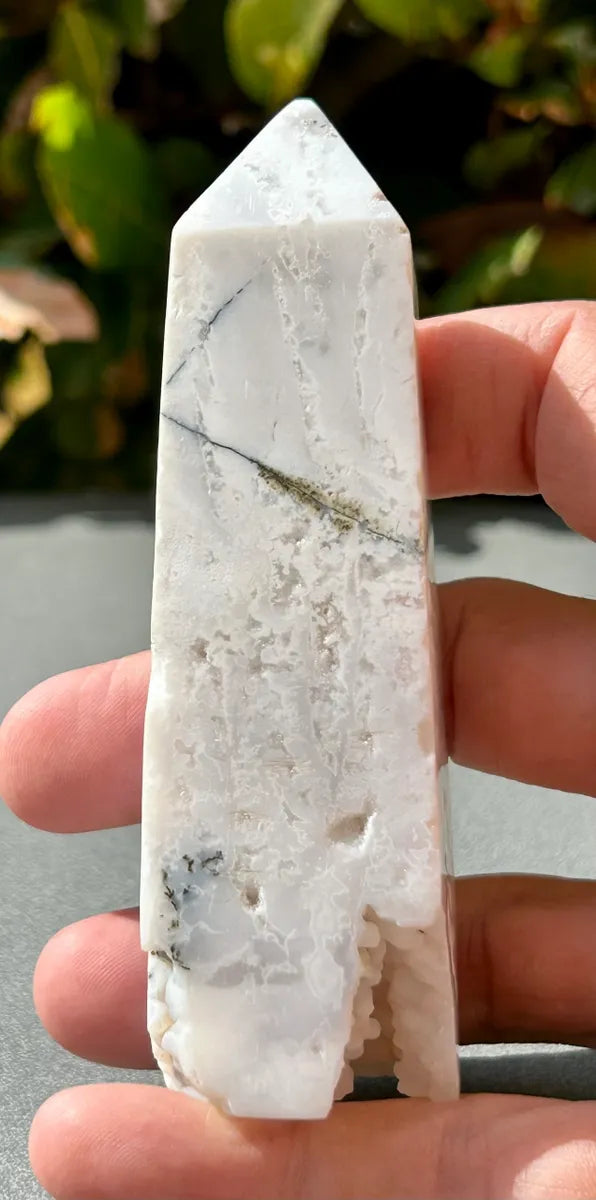 White Plume Agate Obelisk