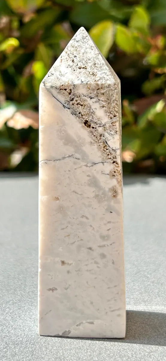 White Plume Agate Obelisk