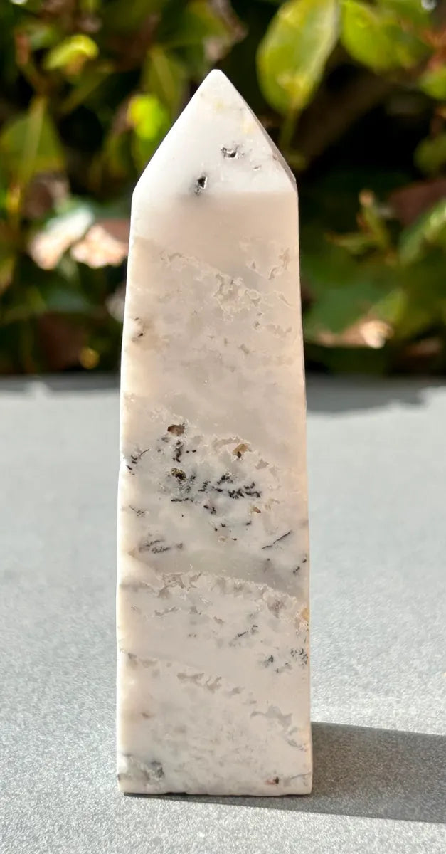 White Plume Agate Obelisk