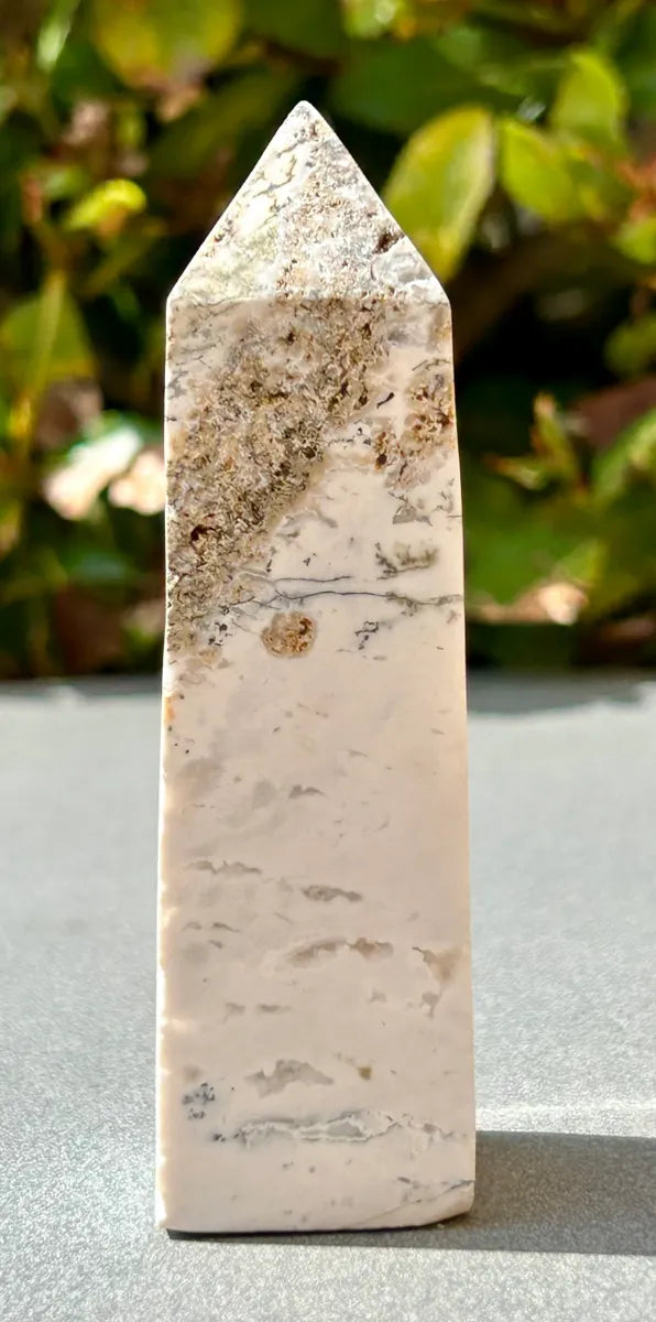 White Plume Agate Obelisk