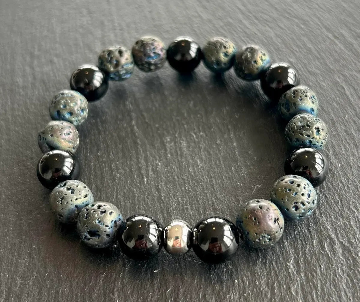 Black Tourmaline & Lava Bracelet