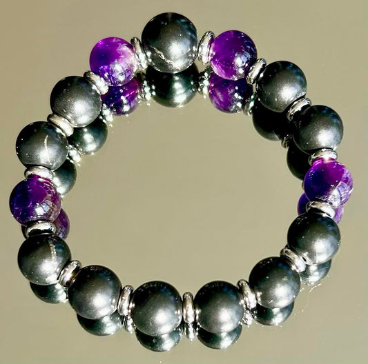 Shungite & Amethyst Bracelet
