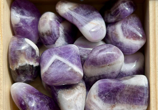Chevron Amethyst Tumbles