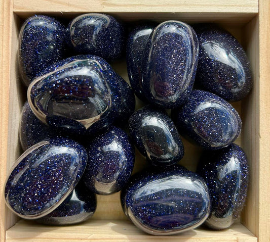 Blue Goldstone Tumbles