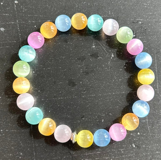 Multicoloured (Dyed) Selenite Bracelet
