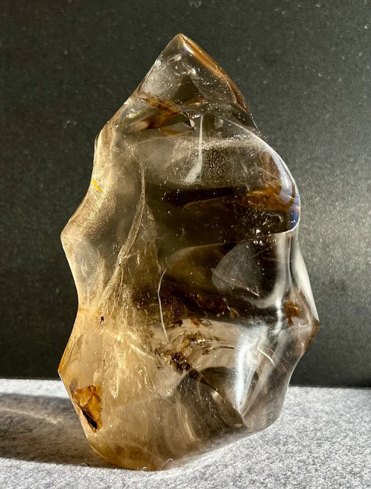 Large Smokey Quartz Flame