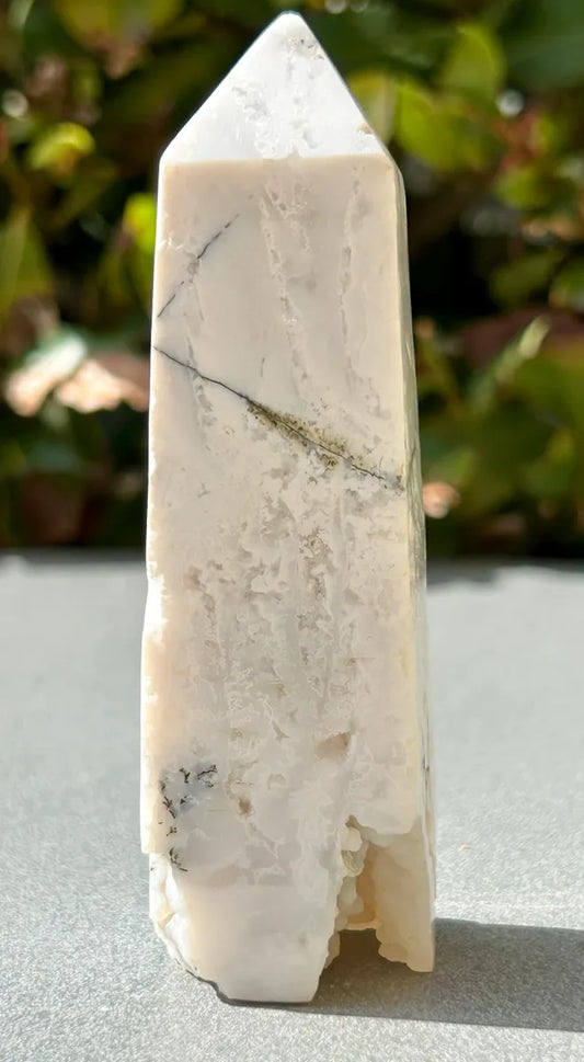White Plume Agate Obelisk