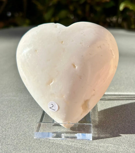 White Plume Agate Heart