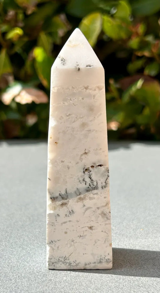 White Plume Agate Obelisk