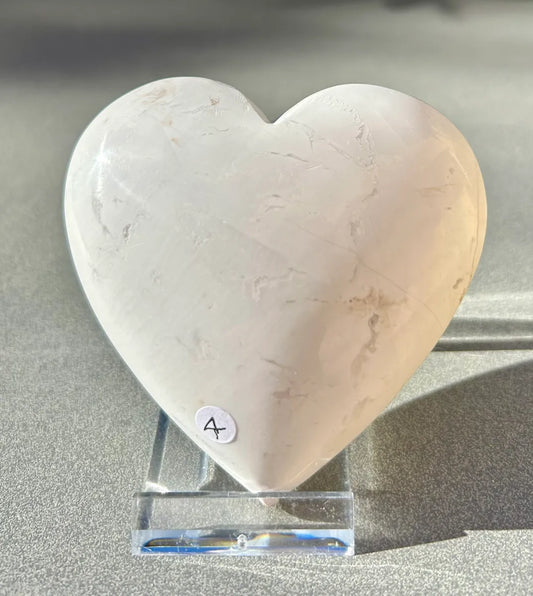 White Plume Agate Heart
