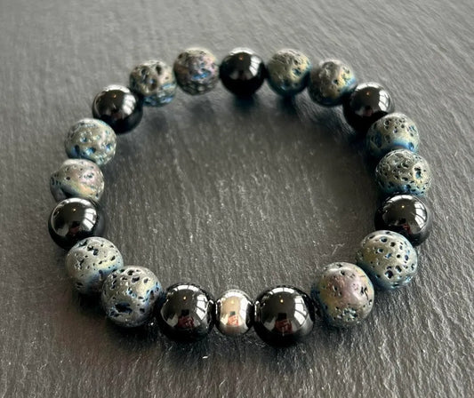 Black Tourmaline &amp; Lava Bracelet