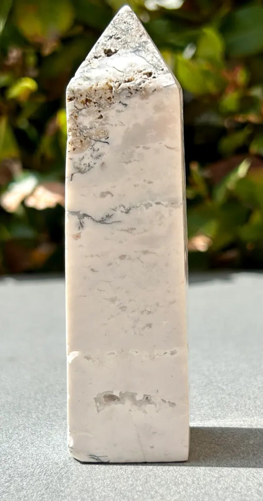 White Plume Agate Obelisk